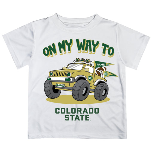 Colorado State Rams CSU Vive La Fete Monster Truck Boys Game Day White Short Sleeve Tee