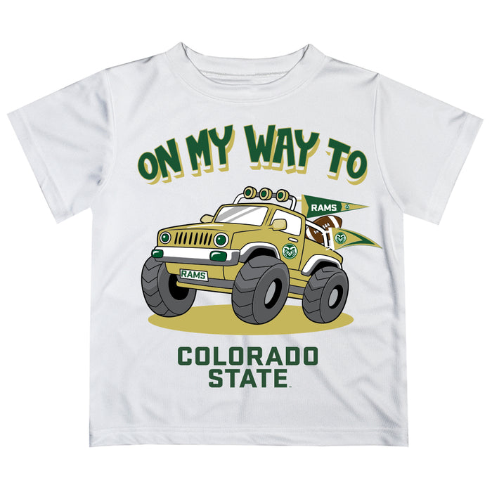 Colorado State Rams CSU Vive La Fete Monster Truck Boys Game Day White Short Sleeve Tee
