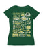 Colorado State Rams CSU Hand Sketched Vive La Fete Impressions Artwork Green Women Cotton Short Sleeve V-Neck Tshirt - Vive La Fête - Online Apparel Store