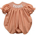 Clemson Tigers Smocked Orange Gingham Short Sleeve Girls  Bubble
