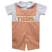 Clemson Tigers Smocked Orange Gingham Jon Jon And Short  Sleeve White Shirt