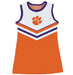 Clemson Tigers Sleeveless Cheerleader A Line Dress White and Orange