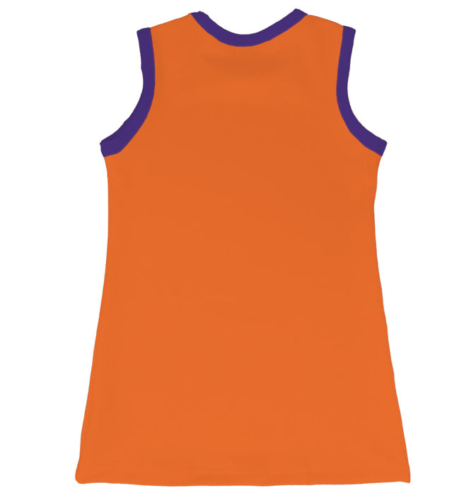 Clemson Tigers Sleeveless Cheerleader A Line Dress White and Orange - Vive La Fête - Online Apparel Store