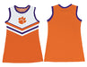 Clemson Tigers Sleeveless Cheerleader A Line Dress White and Orange - Vive La Fête - Online Apparel Store