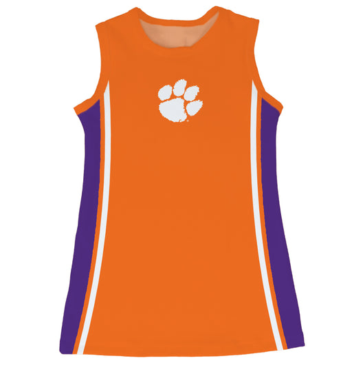 Clemson Tigers Sleeveless Cheerleader A Line Dress Orange