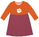 Clemson Tigers Vive La Fete Girls Game Day Long Sleeve Orange Stripe on Skirt - Vive La Fête - Online Apparel Store