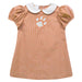 Clemson Tigers Embroidered Orange Gingham Short Sleeve A Line Dress