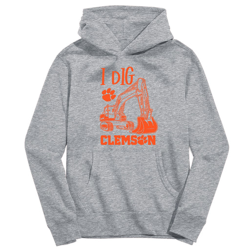 Clemson Tigers Excavator Heather Grey Cotton Youth Hoodie