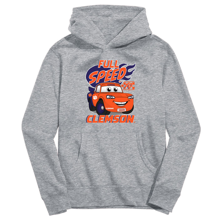 Clemson Tigers Full Speed Heather Grey Cotton Youth Hoodie
