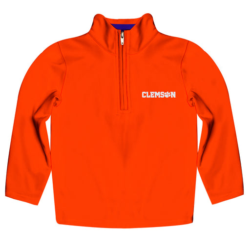 Clemson Tigers Vive La Fete Game Day Solid Orange Quarter Zip Pullover Sleeves