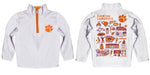 Clemson Tigers Hand Sketched Vive La Fete Impressions Artwork  White Boys Quarter Zip Pullover V1 - Vive La Fête - Online Apparel Store