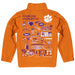 Clemson Tigers Hand Sketched Vive La Fete Impressions Artwork Orange Boys Quarter Zip Pullover V1 - Vive La Fête - Online Apparel Store