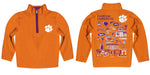 Clemson Tigers Hand Sketched Vive La Fete Impressions Artwork Orange Boys Quarter Zip Pullover V1 - Vive La Fête - Online Apparel Store