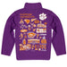 Clemson Tigers Hand Sketched Vive La Fete Impressions Artwork  Purple Boys Quarter Zip Pullover V1 - Vive La Fête - Online Apparel Store
