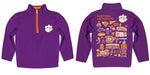Clemson Tigers Hand Sketched Vive La Fete Impressions Artwork  Purple Boys Quarter Zip Pullover V1 - Vive La Fête - Online Apparel Store