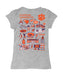 Clemson Tigers Hand Sketched Vive La Fete Impressions Artwork Grey Girls Cotton Short Sleeve Tee - Vive La Fête - Online Apparel Store