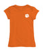 Clemson Tigers Hand Sketched Vive La Fete Impressions Artwork Orange Girls Cotton Short Sleeve Tee