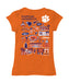 Clemson Tigers Hand Sketched Vive La Fete Impressions Artwork Orange Girls Cotton Short Sleeve Tee - Vive La Fête - Online Apparel Store