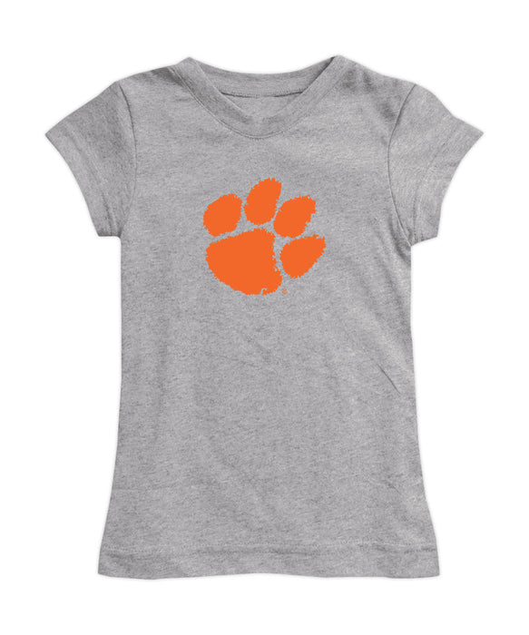 Clemson Tigers Girl´s Fitted Cotton T-shirt Grey