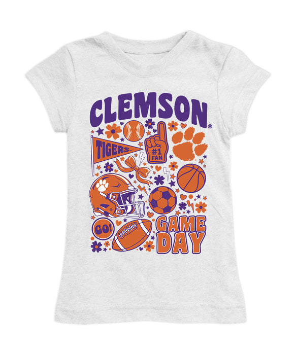 Clemson Tigers Girl´s Fitted Cotton T-shirt White