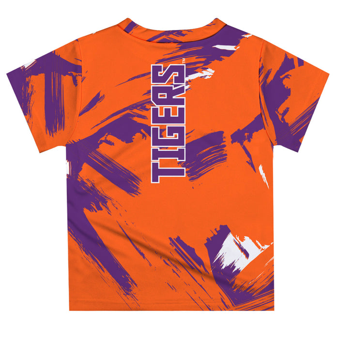 Clemson Tigers Vive La Fete Boys Game Day Orange Short Sleeve Tee Paint Brush