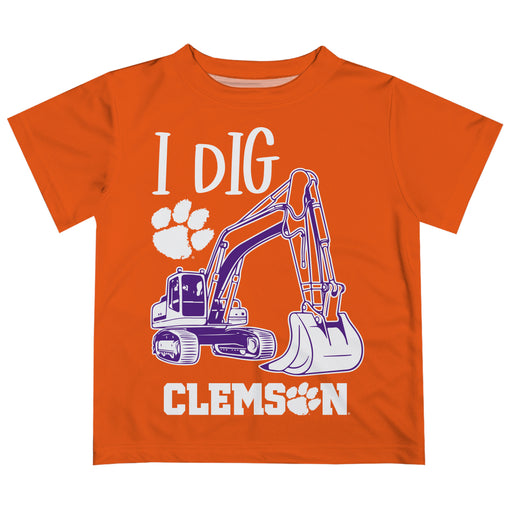 Clemson Tigers Vive La Fete Excavator Boys Game Day Orange Short Sleeve Tee