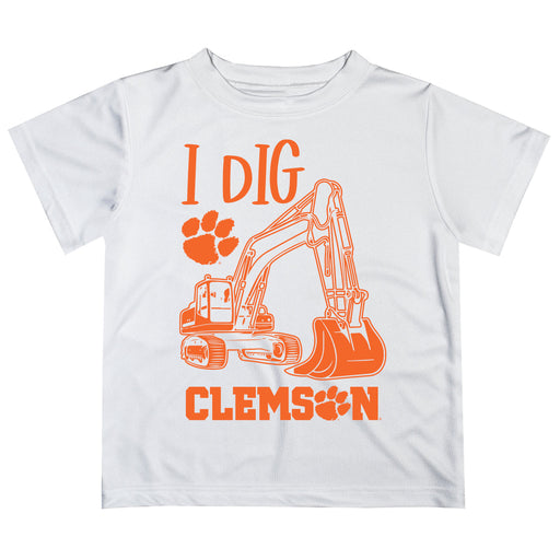 Clemson Tigers Vive La Fete Excavator Boys Game Day White Short Sleeve Tee