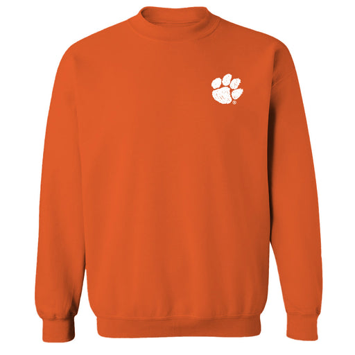 Clemson Tigers Hand Sketched Vive La Fete Impressions Artwork Orange Crew Neck Sweatshirt for Women