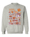 Clemson Tigers Hand Sketched Vive La Fete Impressions Grey Cotton Crewneck Sweatshirt for Women