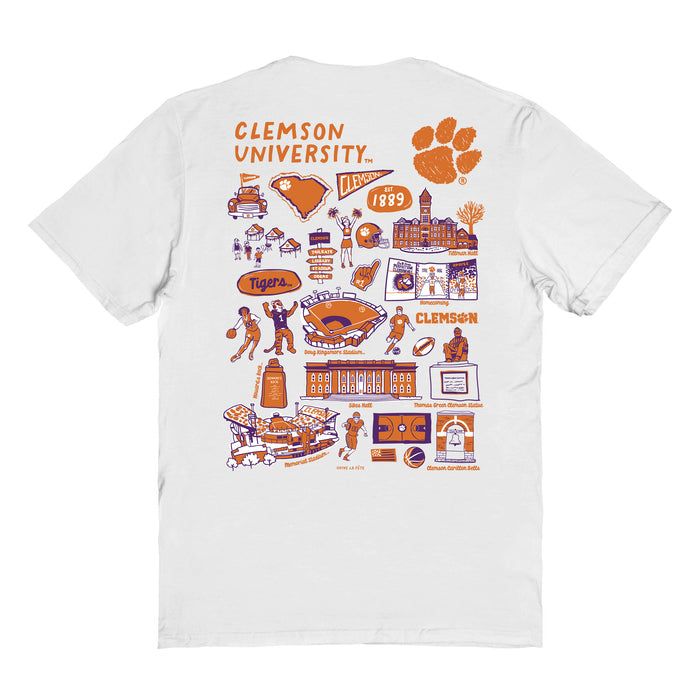 Clemson Tigers Vive La Fete Impressions Artwork Orange Womens Cotton Tshirt - Vive La Fête - Online Apparel Store