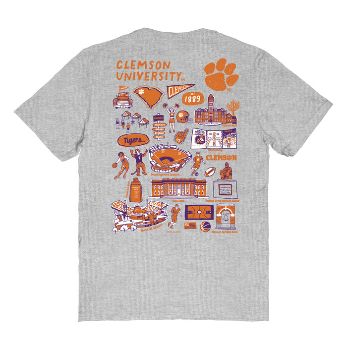 Clemson Tigers Vive La Fete Impressions Artwork Orange Womens Cotton Tshirt - Vive La Fête - Online Apparel Store