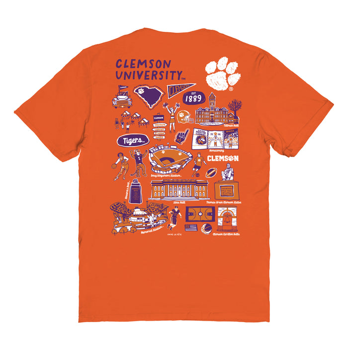 Clemson Tigers Vive La Fete Impressions Artwork Orange Womens Cotton Tshirt - Vive La Fête - Online Apparel Store