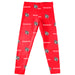 Davidson College Wildcats Vive La Fete Girls Game Day All Over Two Logos Elastic Waist Classic Play Red Leggings Tights