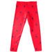 University of Dayton Flyers Vive La Fete Girls Game Day All Over Logo Elastic Waist Classic Play Red Leggings Tights