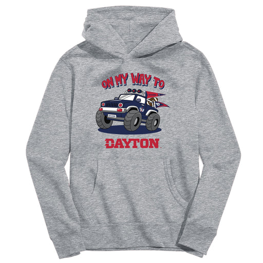University of Dayton Flyers On My Way Monster Truck Heather Grey Cotton Youth Hoodie