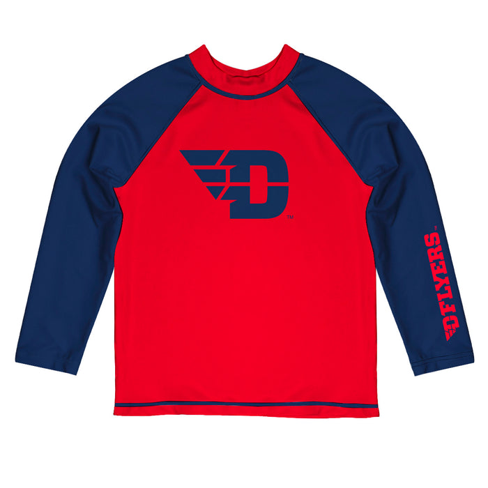 University of Dayton Flyers Vive La Fete Logo Red Long Sleeve Raglan Rashguard