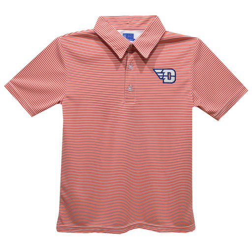 University of Dayton Flyers Embroidered Red Stripes Short Sleeve Youth Polo Box Shirt - Vive La Fête - Online Apparel Store