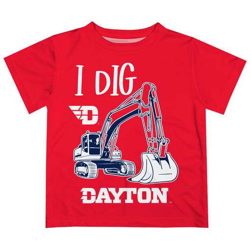 University of Dayton Flyers Vive La Fete Excavator Boys Game Day Red Short Sleeve Tee