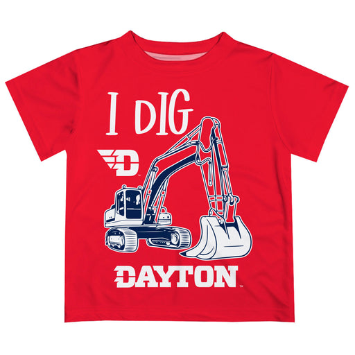 University of Dayton Flyers Vive La Fete Excavator Boys Game Day Red Short Sleeve Tee