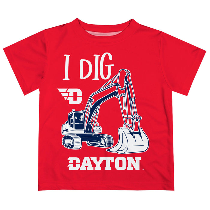 University of Dayton Flyers Vive La Fete Excavator Boys Game Day Red Short Sleeve Tee