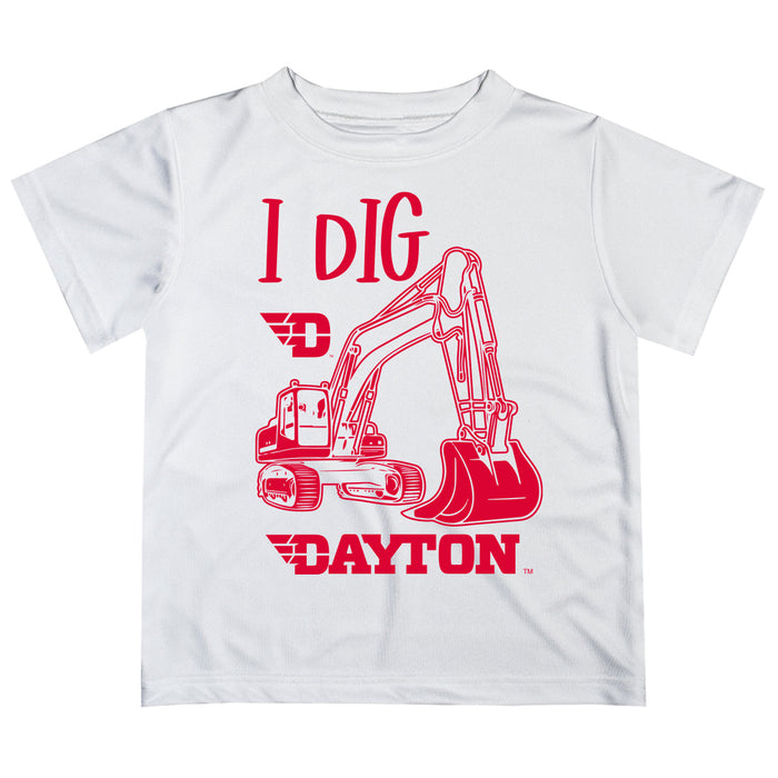 University of Dayton Flyers Vive La Fete Excavator Boys Game Day White Short Sleeve Tee