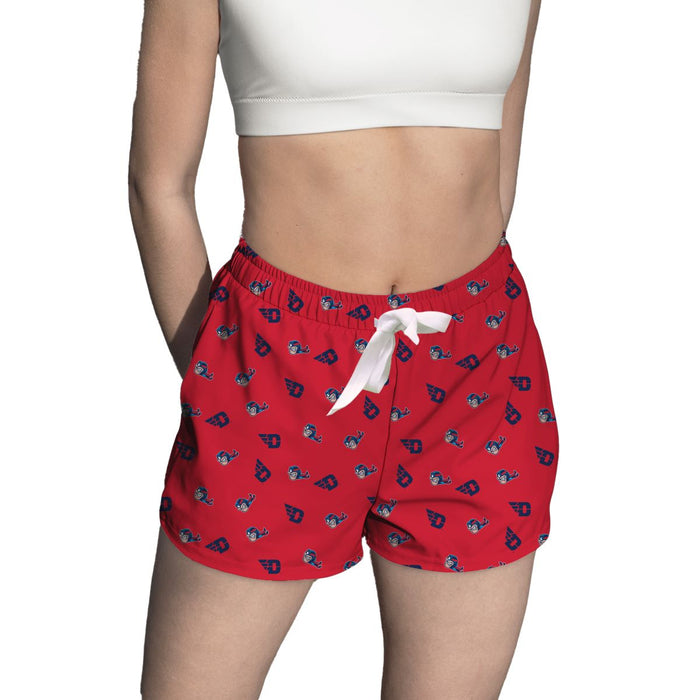 Dayton Flyers Vive La Fete Game Day All Over Logo Women Red Lounge Shorts
