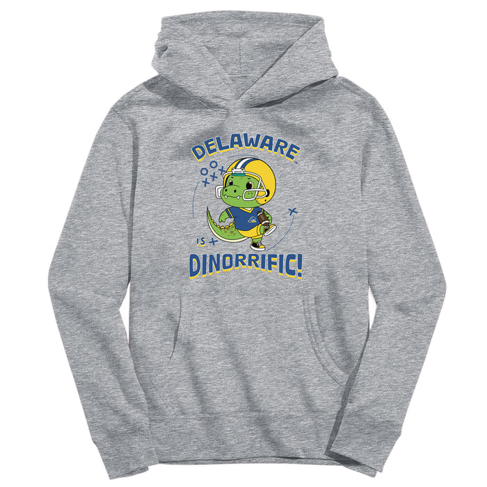 Delaware Blue Hens Dinorrific Heather Grey Cotton Youth Hoodie