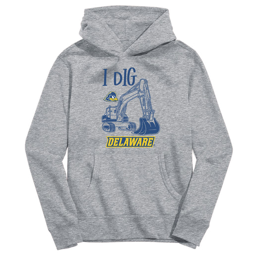 Delaware Blue Hens Excavator Heather Grey Cotton Youth Hoodie