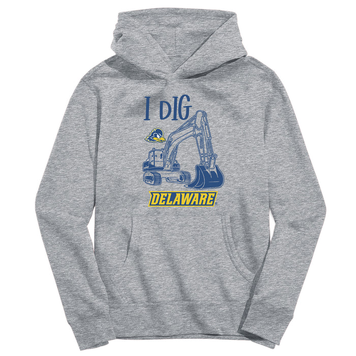 Delaware Blue Hens Excavator Heather Grey Cotton Youth Hoodie