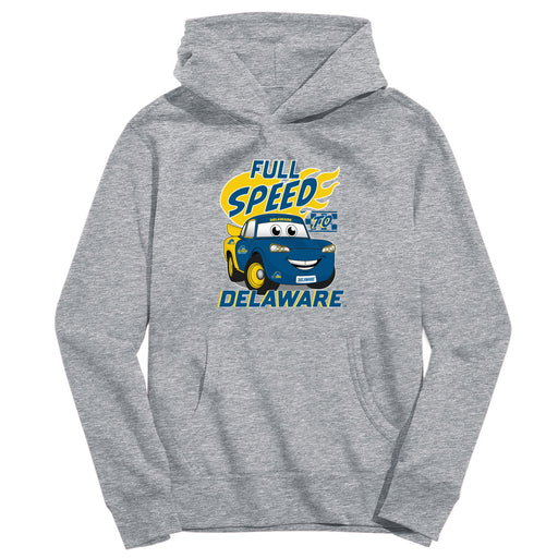 Delaware Blue Hens Full Speed Heather Grey Cotton Youth Hoodie