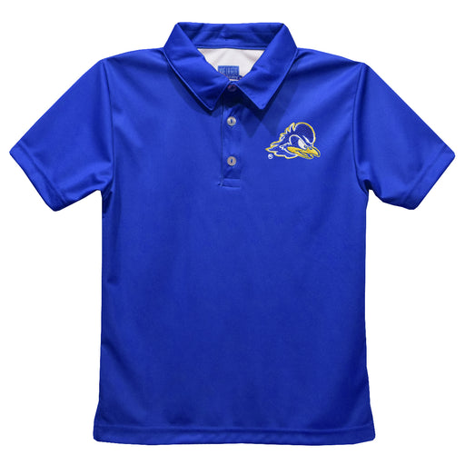 Delaware Blue Hens Embroidered Royal Short Sleeve Polo Box Shirt