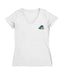 Delaware Blue Hens Hand Sketched Vive La Fete Impressions Artwork White Women Cotton Short Sleeve V-Neck Tshirt