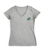 Delaware Blue Hens Hand Sketched Vive La Fete Impressions Artwork Grey Women Cotton Short Sleeve V-Neck Tshirt