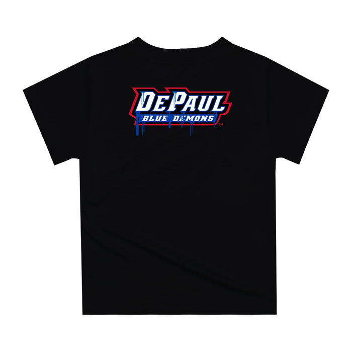 Depaul Blue Demons Original Dripping Basketball Black T-Shirt by Vive La Fete - Vive La Fête - Online Apparel Store